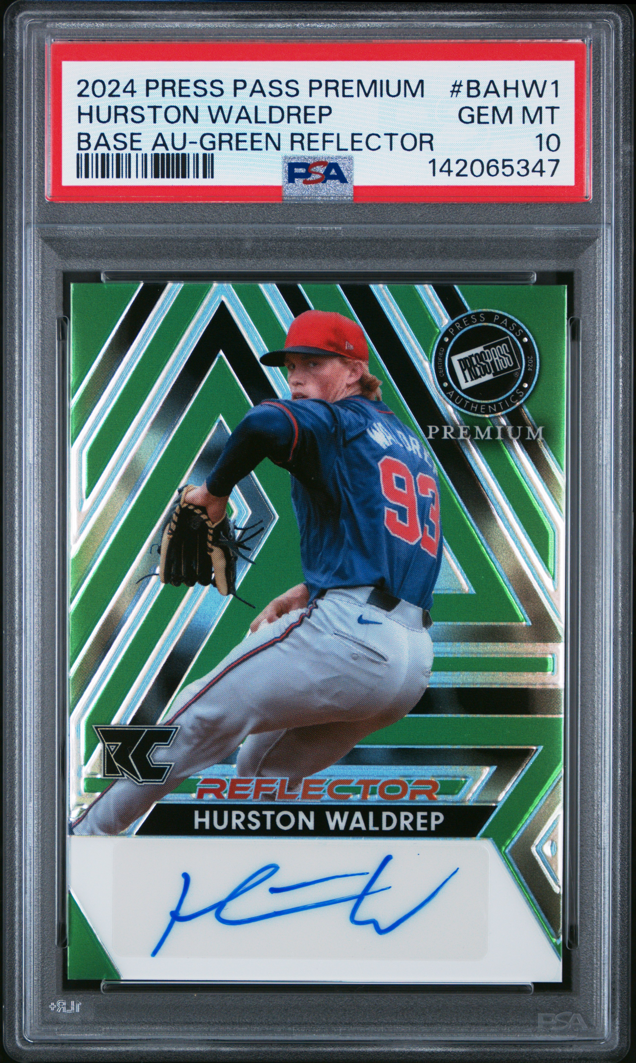2024 #BAHW1 Hurston Waldrep PSA 10 Leaf Press Pass Premium Base Autographs