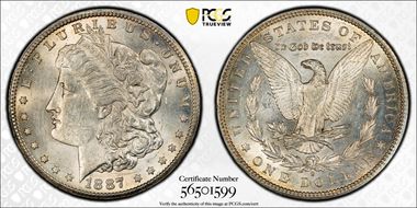 1887-S $1 AU58