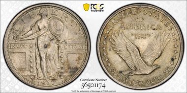 1917 25C Type 1 MS63FH
