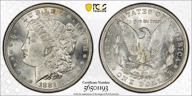 1881-O $1 MS62