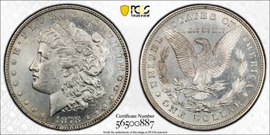 1878 8TF $1 VAM 1, Spear Point N1