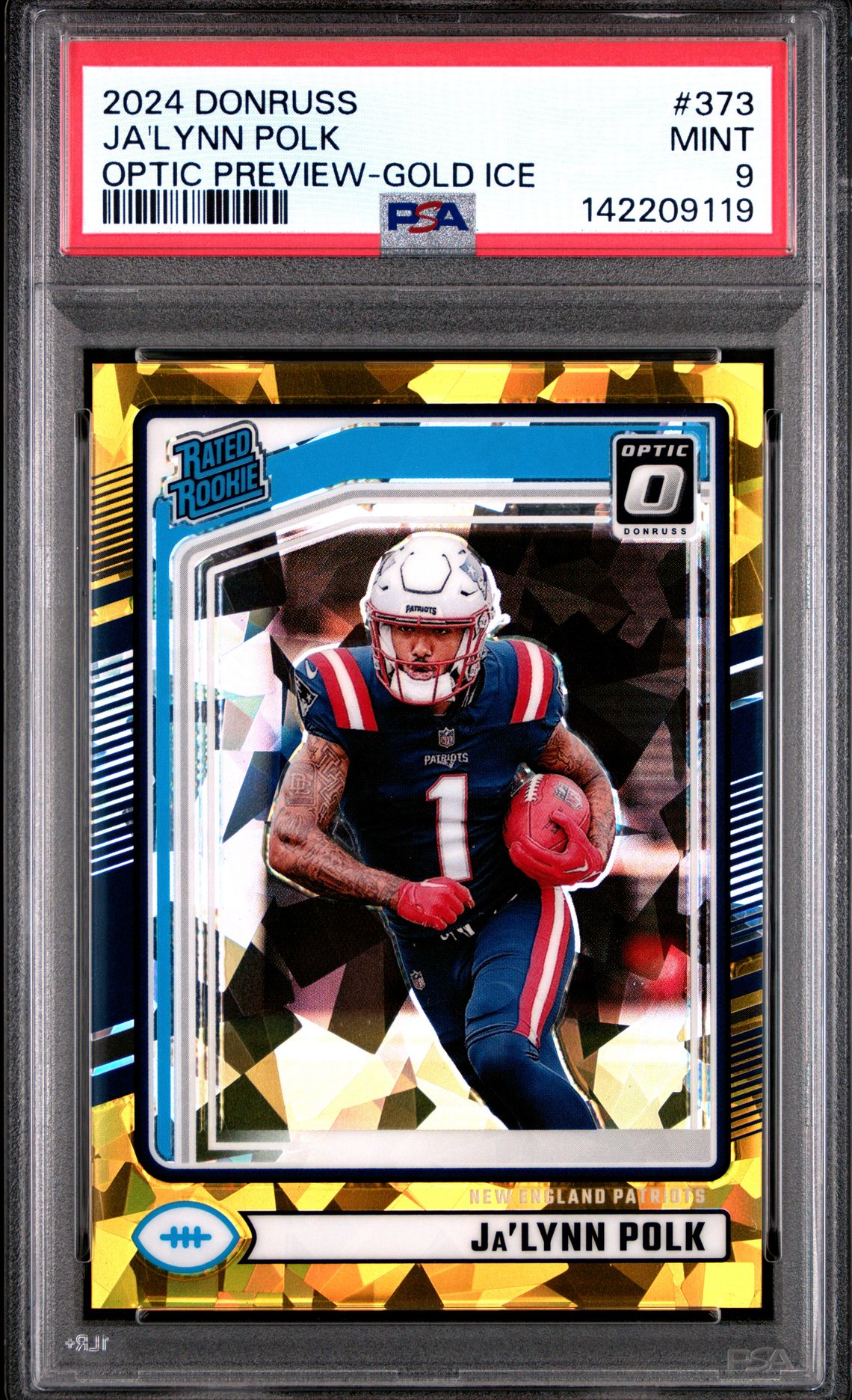 2024 Panini Donruss Ja'lynn Polk #373 (Optic Preview-Gold Ice) Mint 9 front