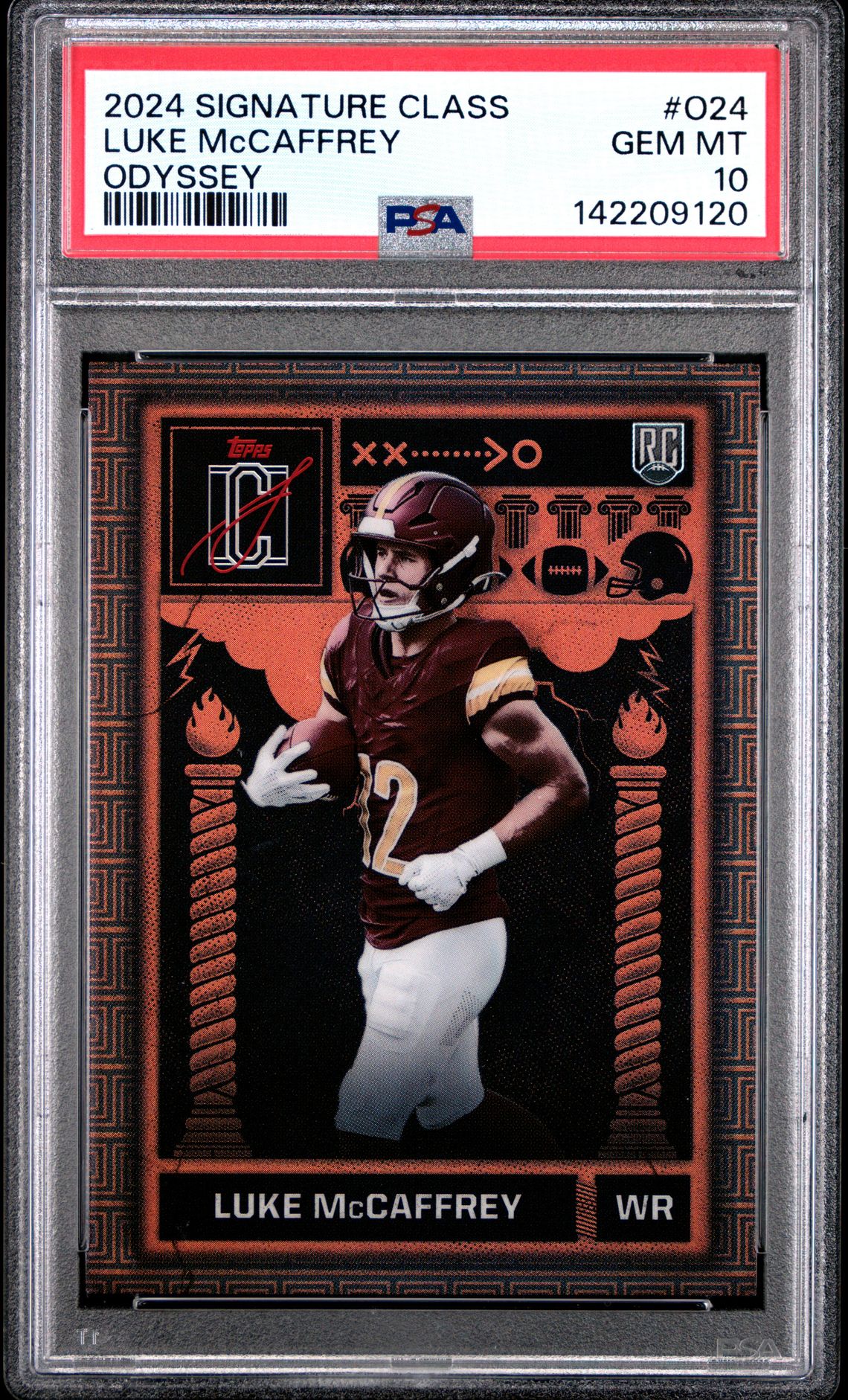 2024 Topps Signature Class Odyssey Luke Mccaffrey #O24 Gem Mt 10 front