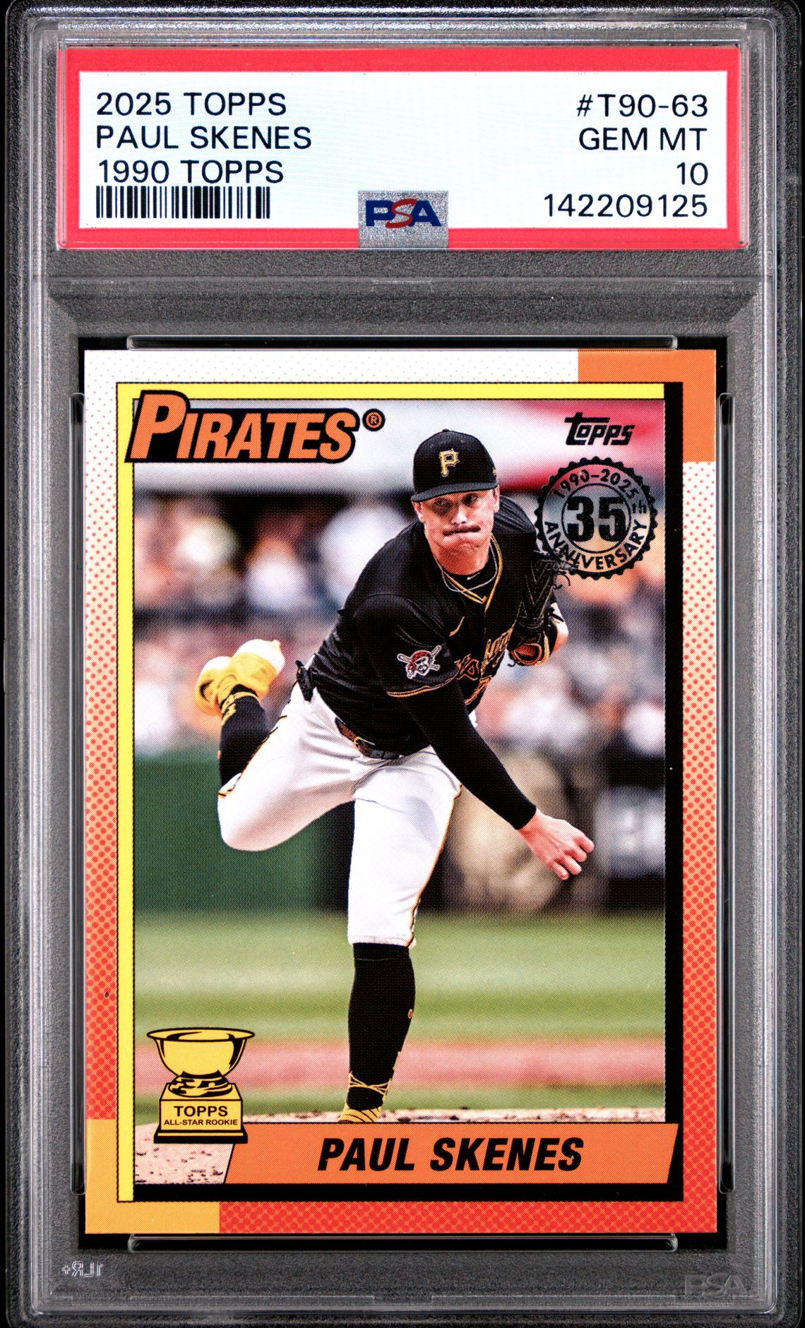 2025 Topps 1990 Topps Baseball Paul Skenes #T90-63 Gem Mt 10 front