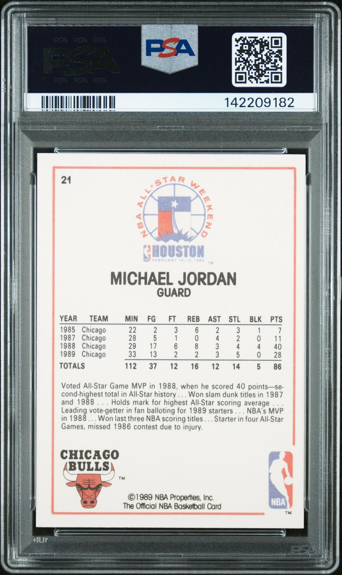 1989 Hoops Michael Jordan #21 (All-Star) Nm 7 back