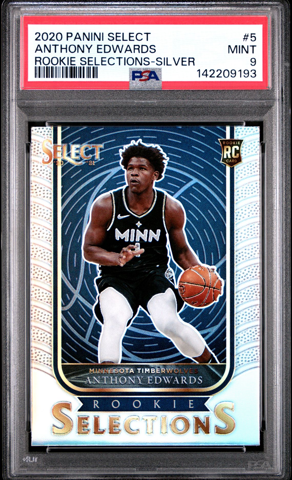 2020 Panini Select Rookie Selections Anthony Edwards #5 (Rookie Selections-Silver) Mint 9 front