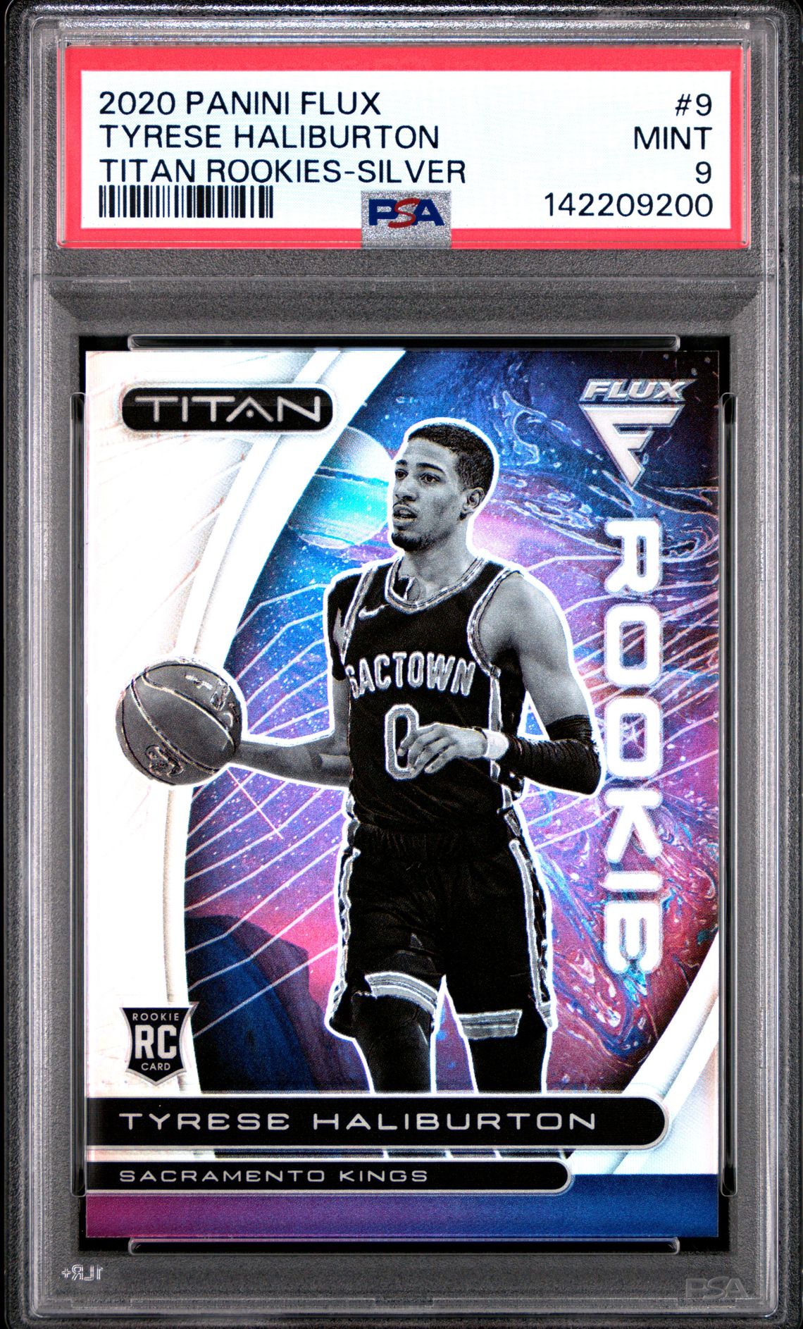 2020 Panini Flux Titan Rookies Tyrese Haliburton #9 (Titan Rookies-Silver) Mint 9 front