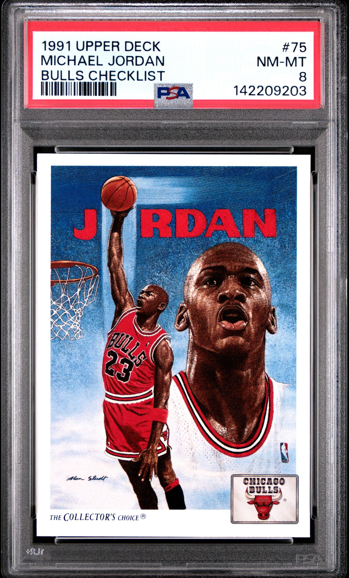 1991 Upper Deck Michael Jordan #75 (Bulls Checklist) Nm-Mt 8 front