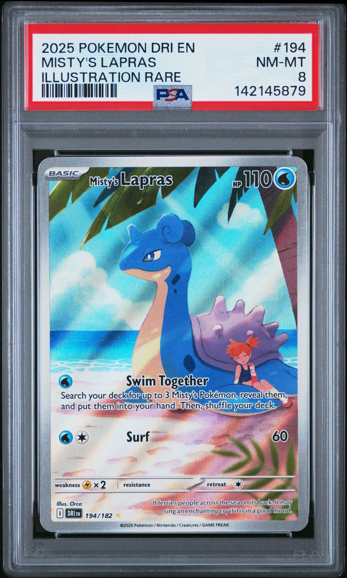 2025 Pokemon Dri En-Destined Rivals Misty's Lapras #194 (Illustration Rare) Nm-Mt 8 front