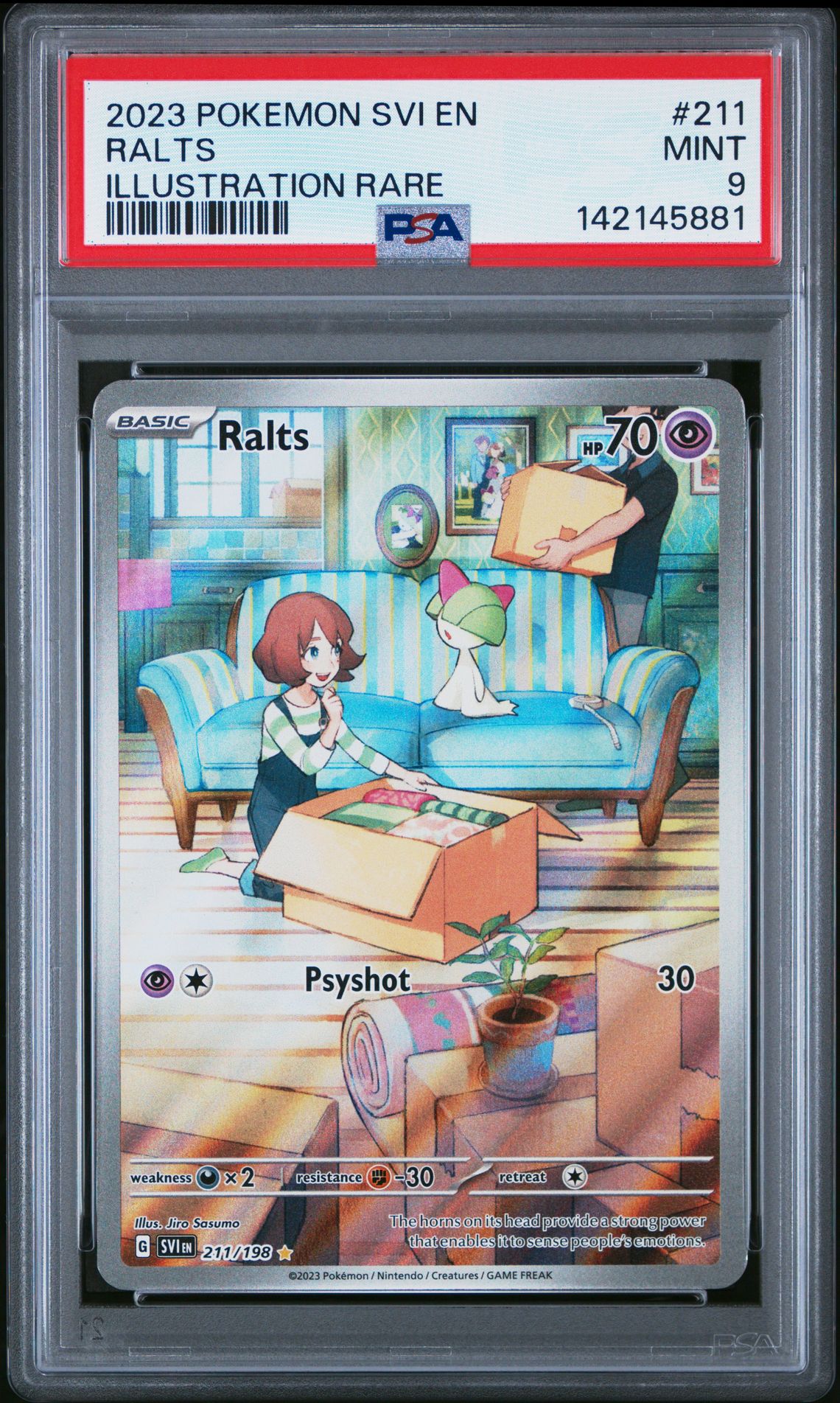2023 Pokemon Svi En-Scarlet & Violet Ralts #211 (Illustration Rare) Mint 9 front