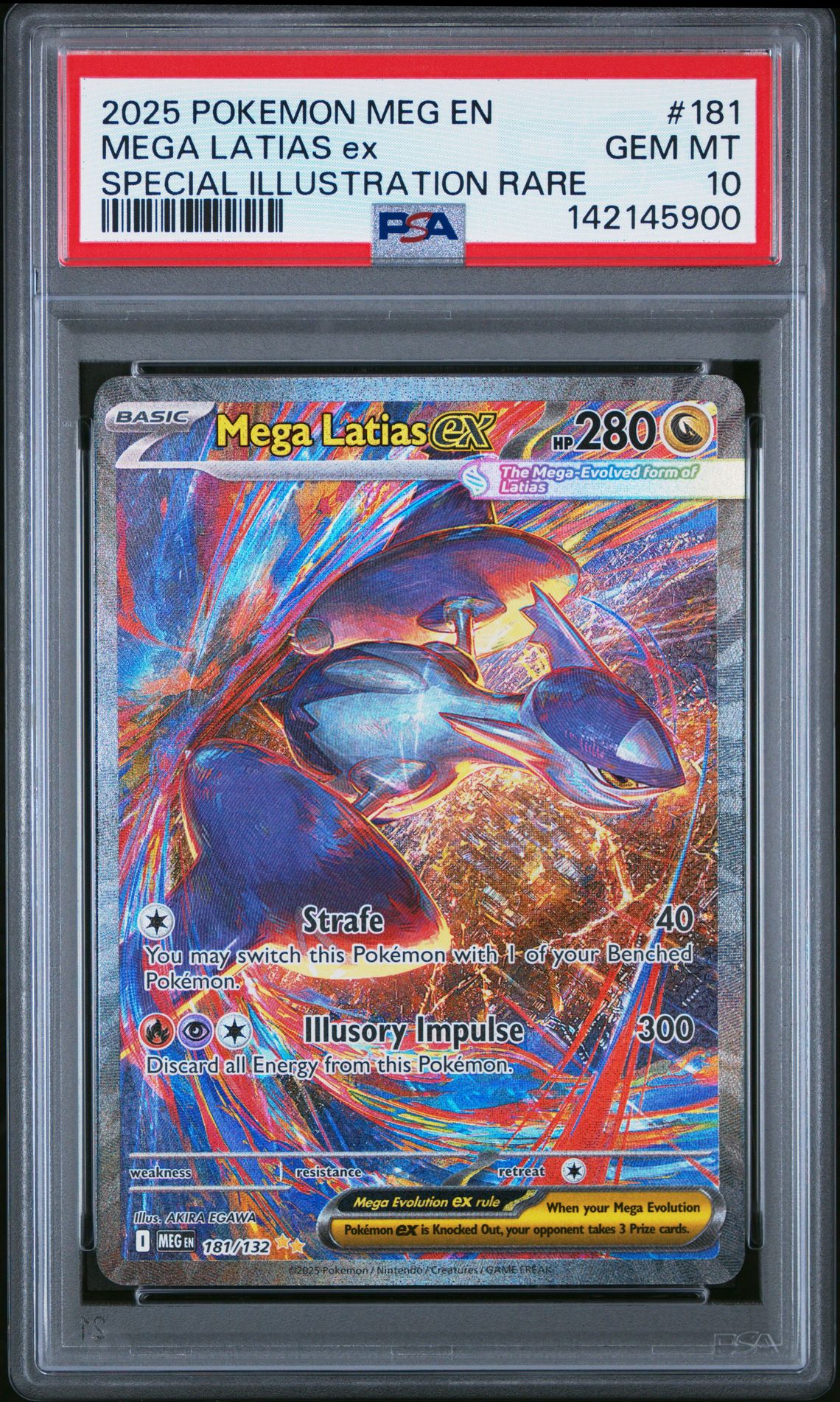 2025 Pokemon Meg En-Mega Evolution Mega Latias Ex #181 (Special Illustration Rare) Gem Mt 10 front