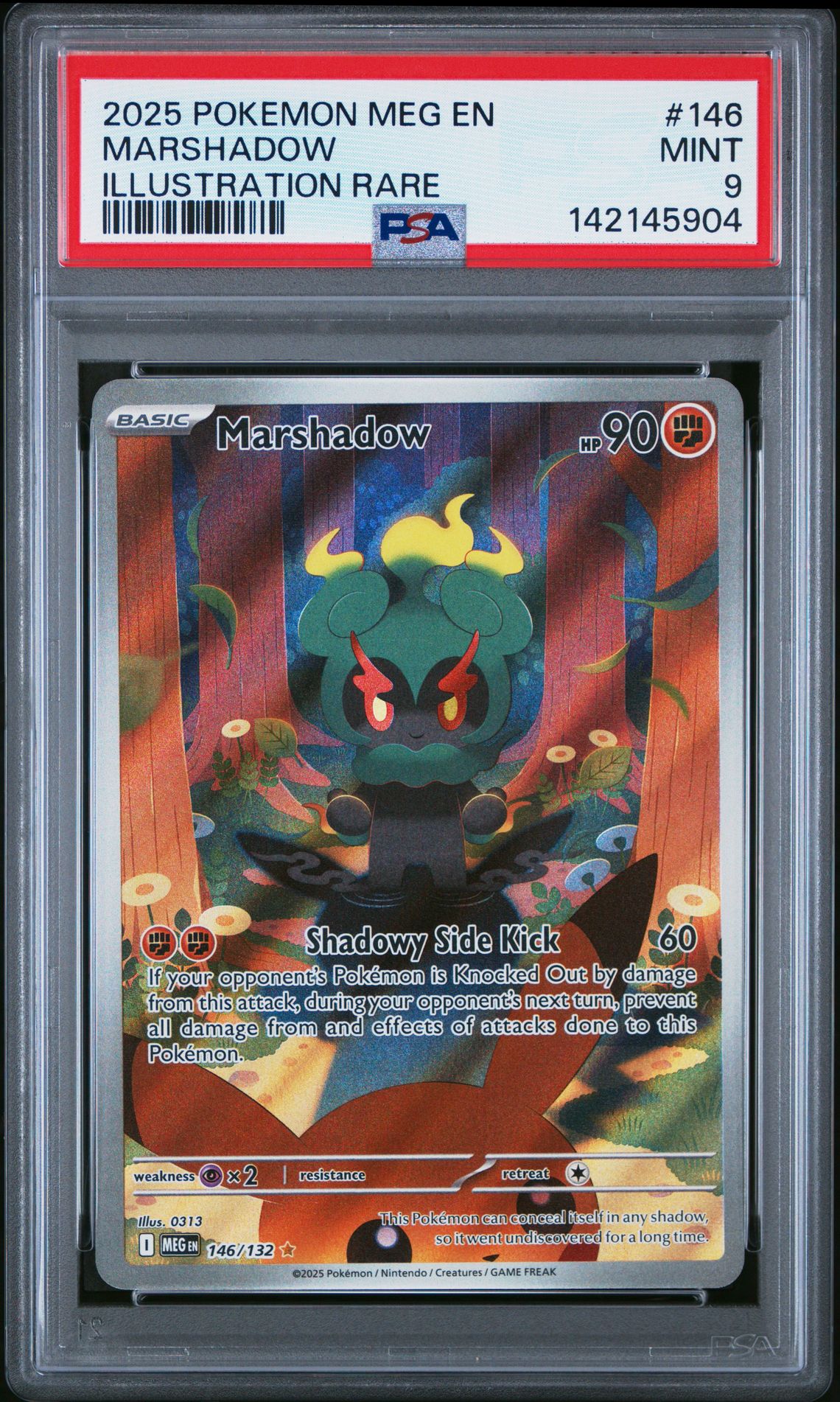 2025 Pokemon Meg En-Mega Evolution Marshadow #146 (Illustration Rare) Mint 9 front