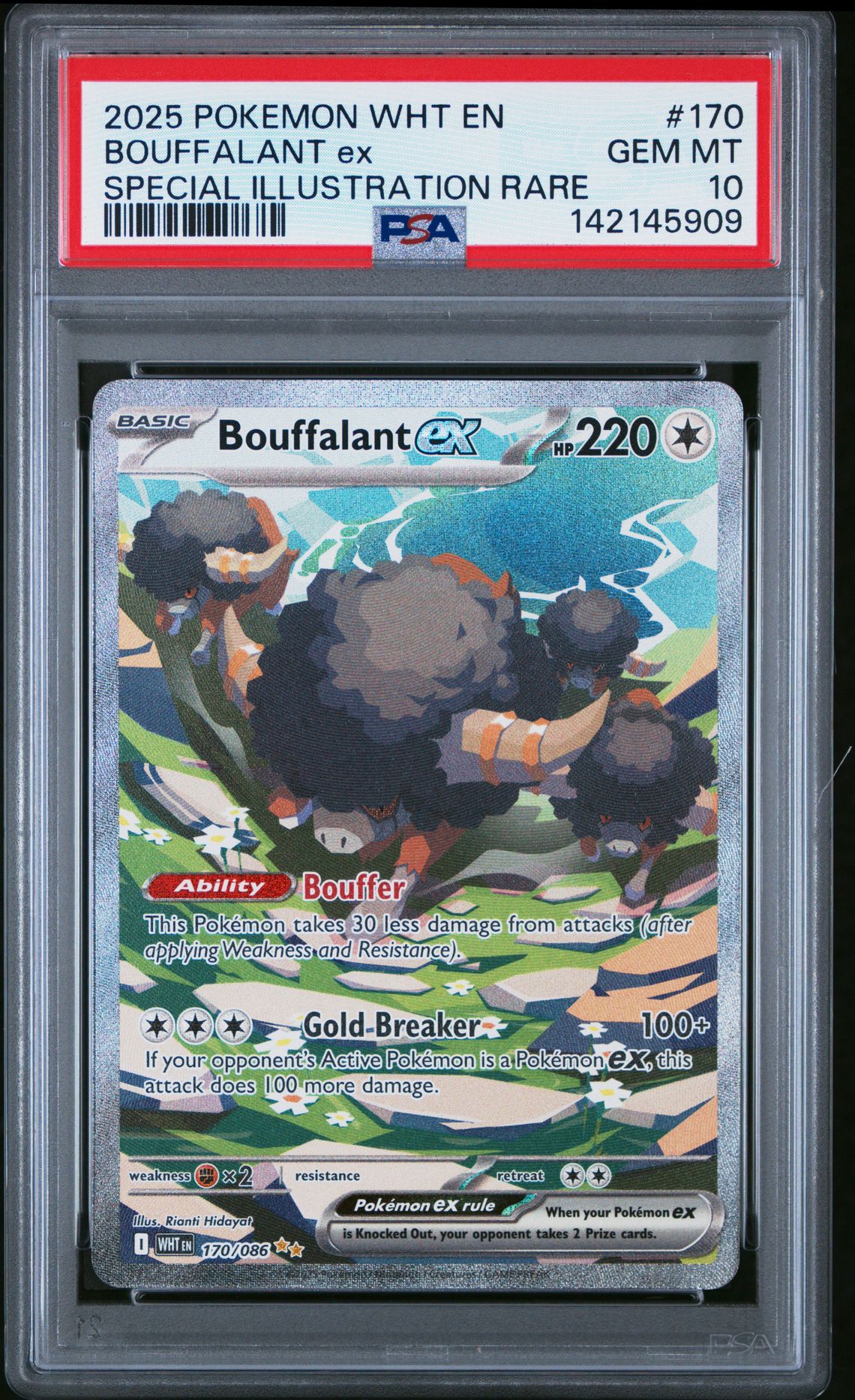 2025 Pokemon Wht En-White Flare Bouffalant Ex #170 (Special Illustration Rare) Gem Mt 10 front