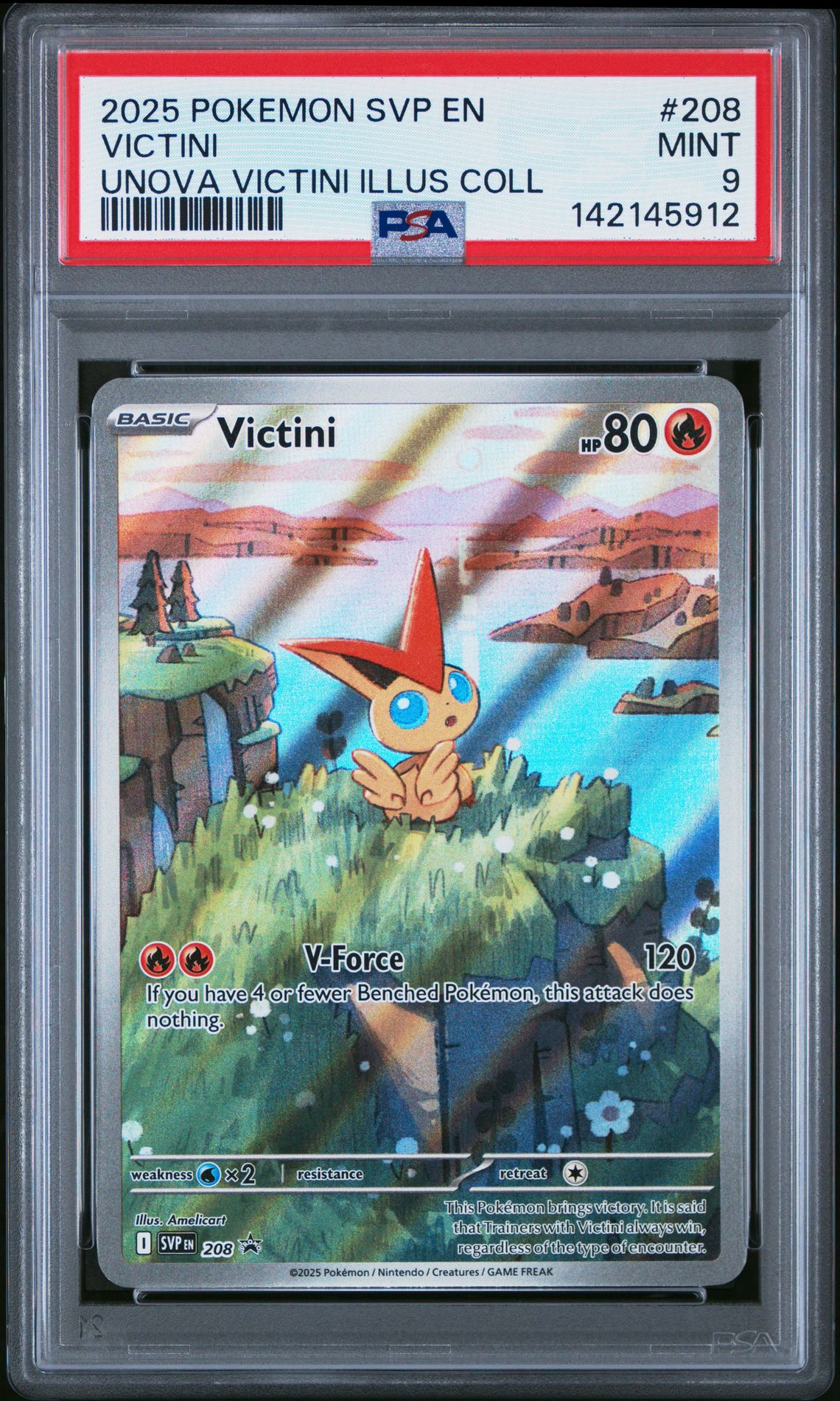 2025 Pokemon Svp En-Sv Black Star Promo Victini #208 (Unova Victini Illus Coll) Mint 9 front