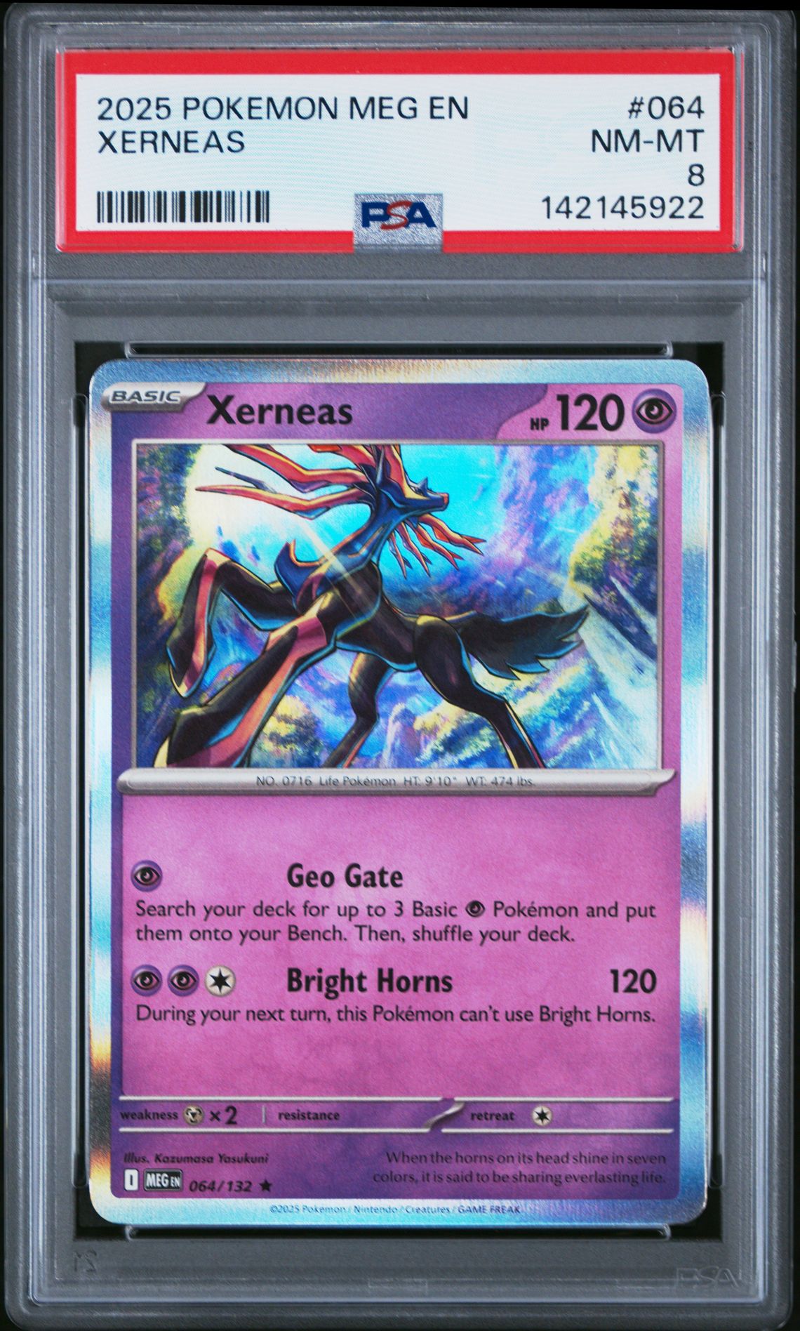 2025 Pokemon Meg En-Mega Evolution Xerneas #064 Nm-Mt 8 front