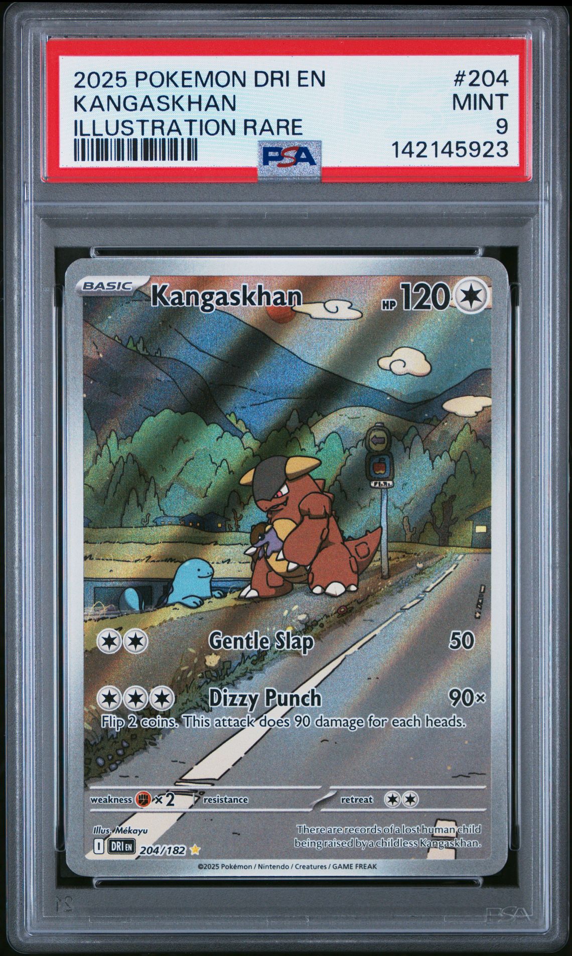 2025 Pokemon Dri En-Destined Rivals Kangaskhan #204 (Illustration Rare) Mint 9 front
