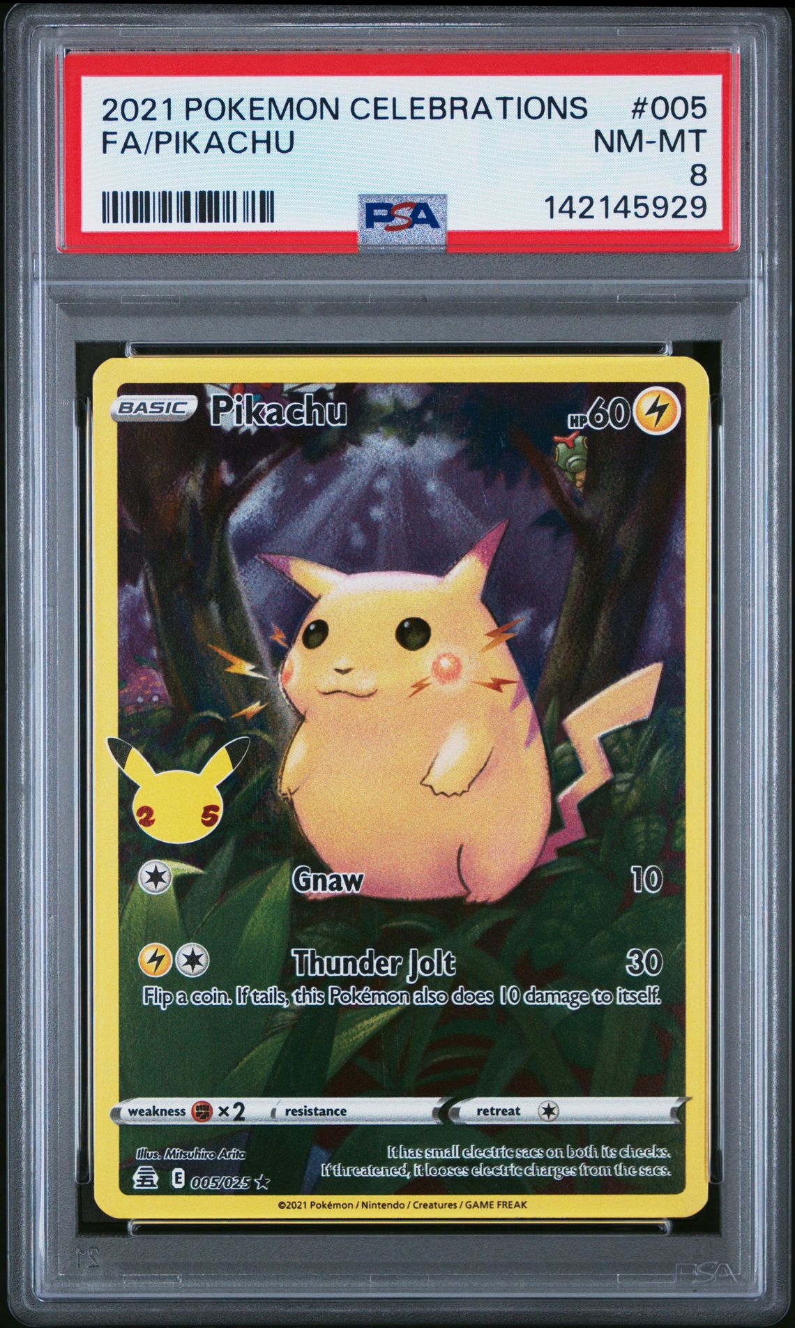 2021 Pokemon Celebrations Fa/Pikachu #005 Nm-Mt 8 front