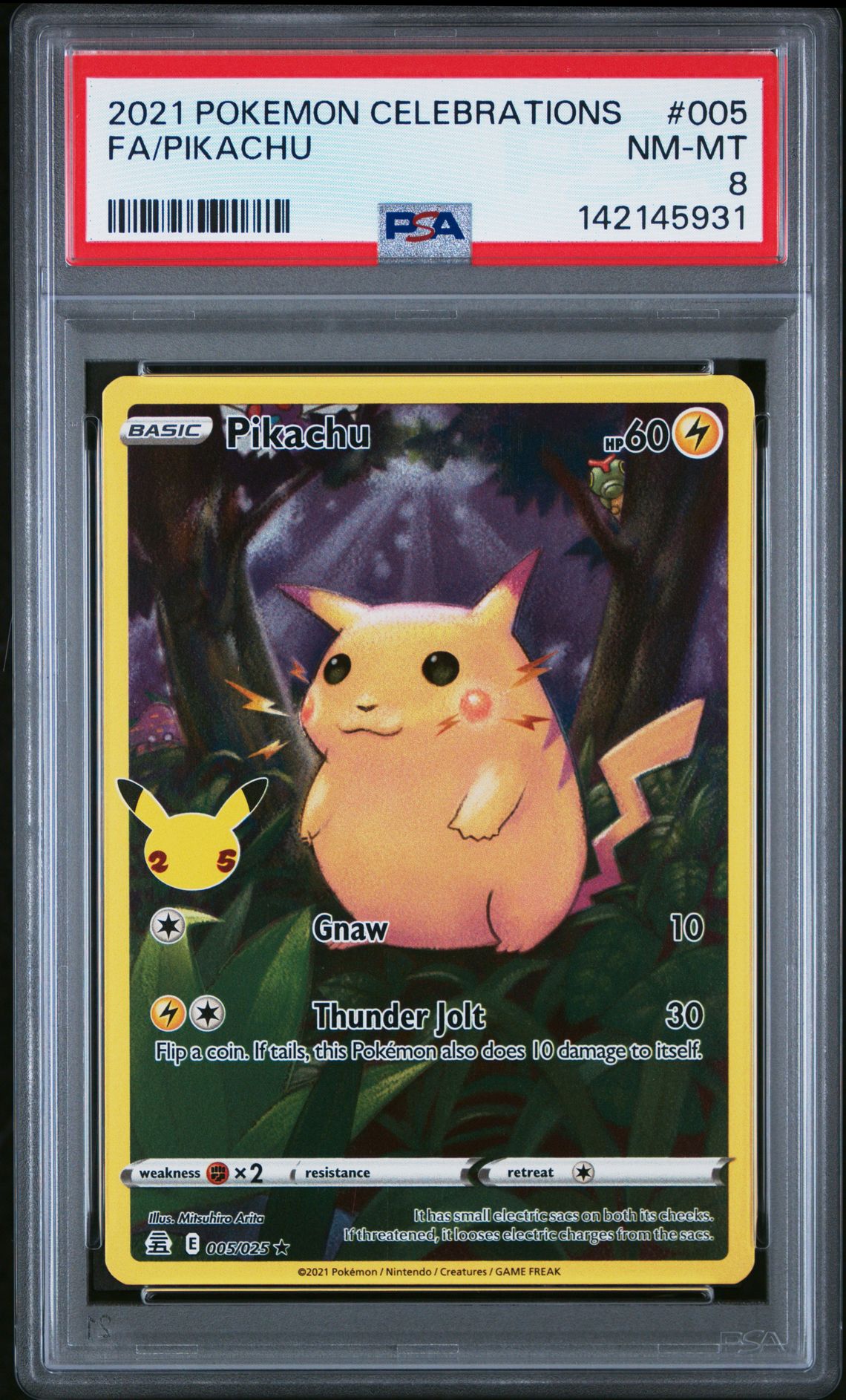 2021 Pokemon Celebrations Fa/Pikachu #005 Nm-Mt 8 front
