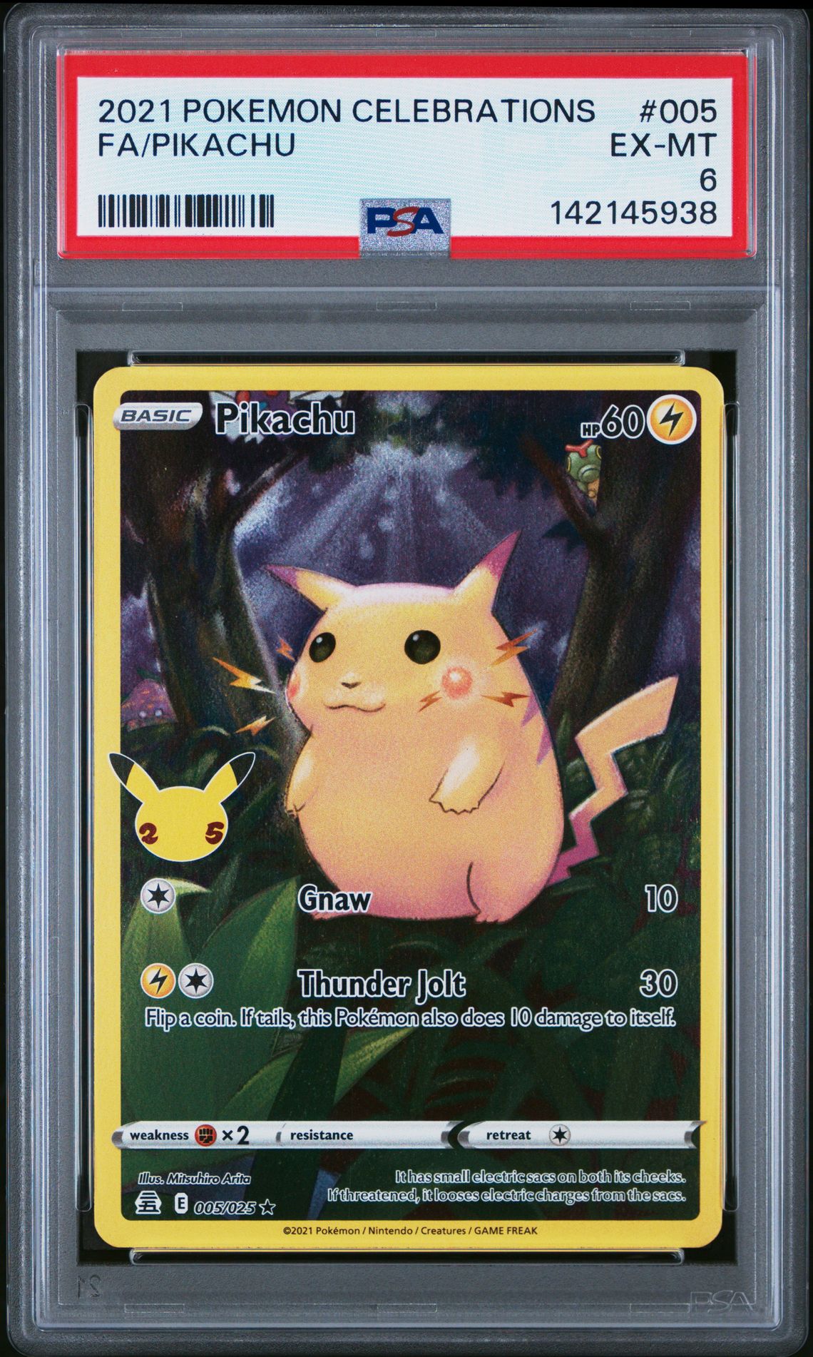 2021 Pokemon Celebrations Fa/Pikachu #005 Ex-Mt 6 front
