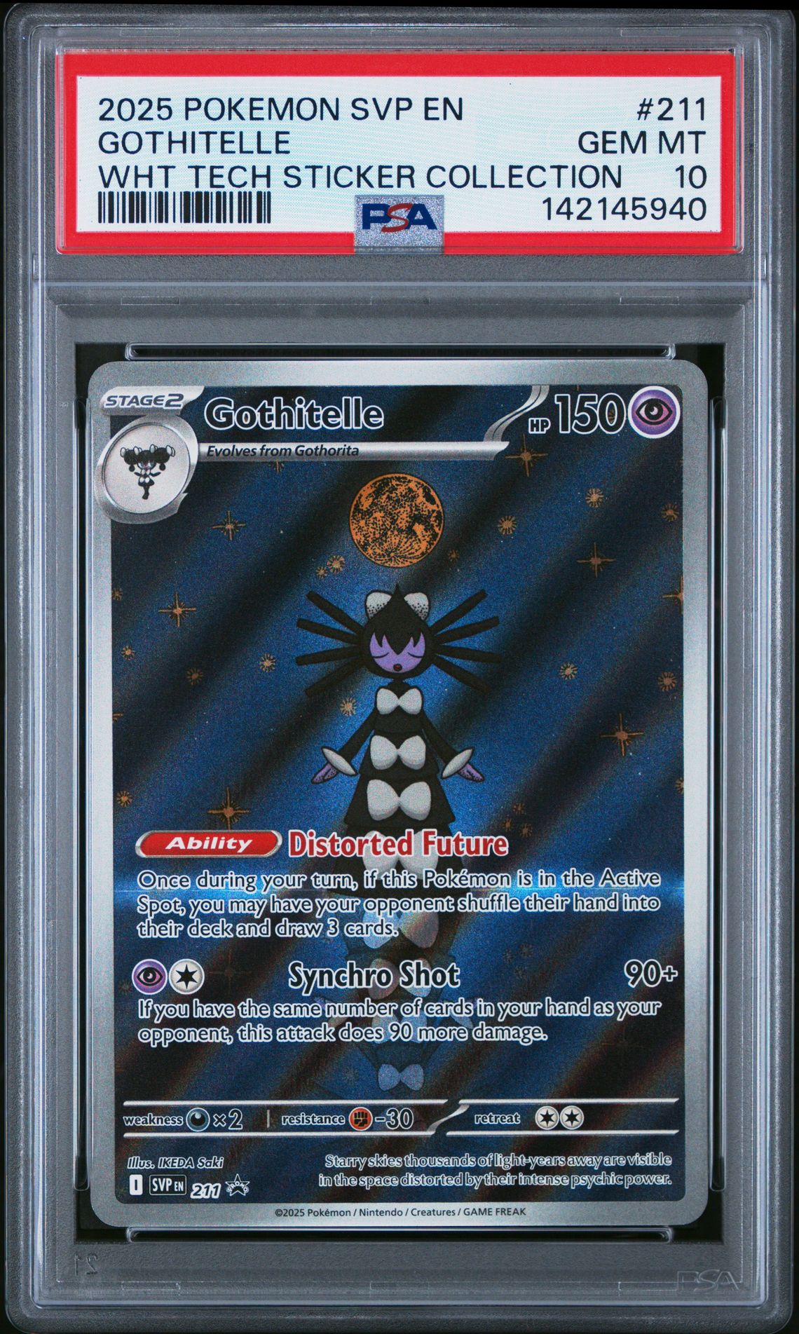 2025 Pokemon Svp En-Sv Black Star Promo Gothitelle #211 (Wht Tech Sticker Collection) Gem Mt 10 front