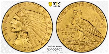 1909 $2.50 MS62