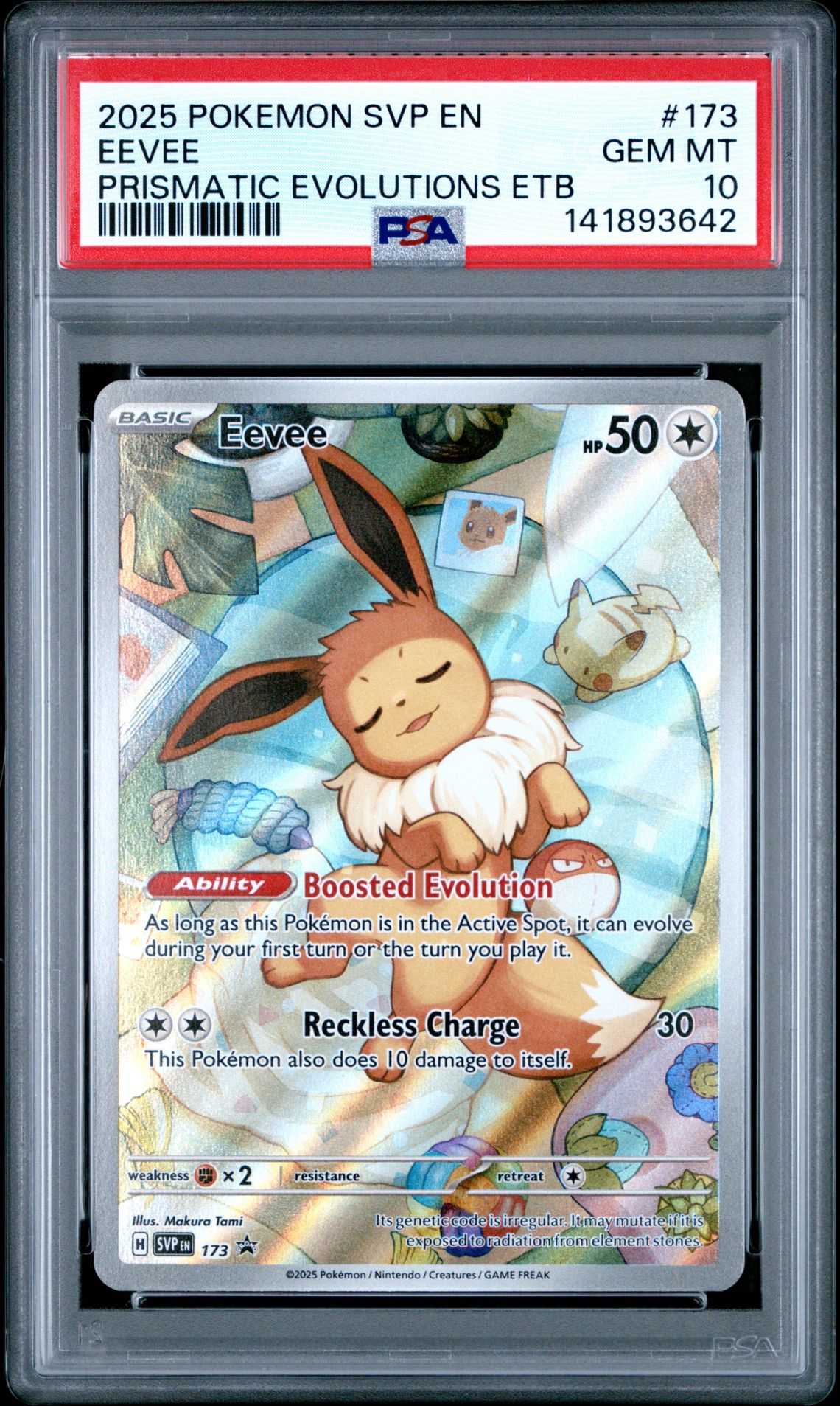 2025 Pokemon POKEMON SVP EN-SV BLACK STAR PROMO PRISMATIC EVOLUTIONS ETB #173 Eevee front