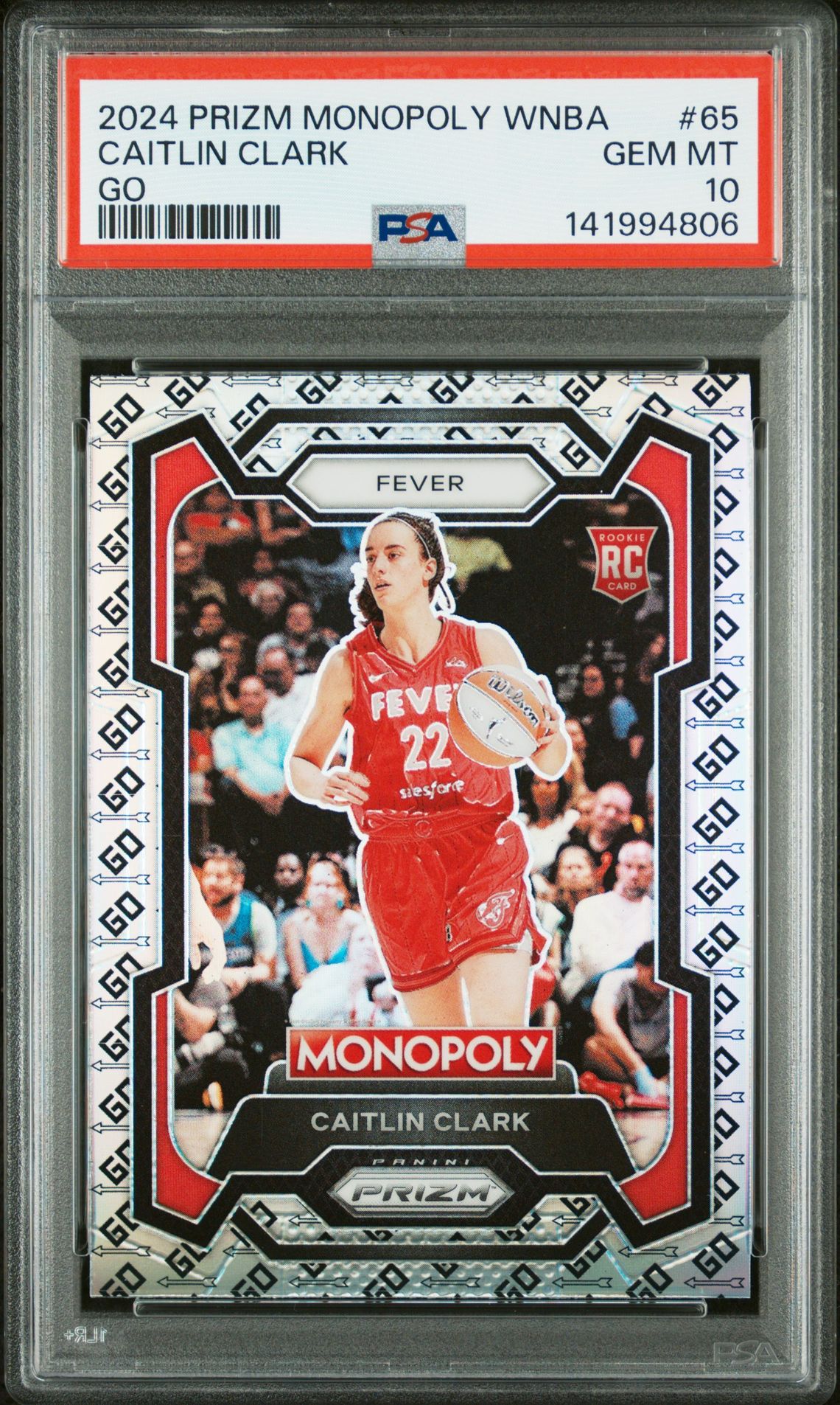 2024 Panini PANINI PRIZM MONOPOLY WNBA RED CLASSIC ICON #65 Caitlin Clark front