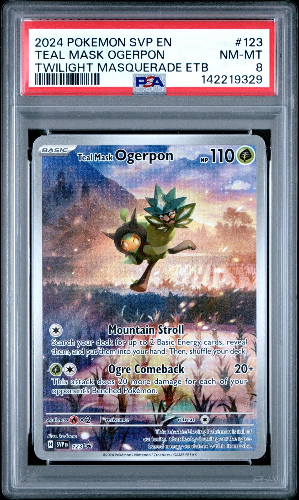 2024 Pokemon POKEMON SVP EN-SV BLACK STAR PROMO TWILIGHT MASQUERADE ETB #123 Teal Mask Ogerpon front