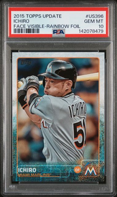 2015 Topps TOPPS UPDATE FACE VISIBLE-RAINBOW FOIL #US396 Ichiro front