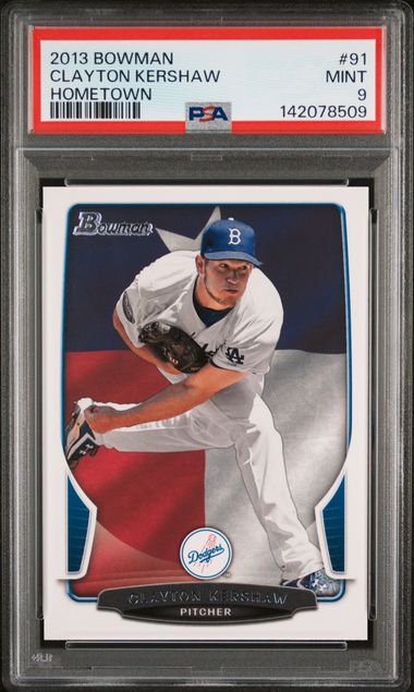 2013 Bowman #91 Kershaw front