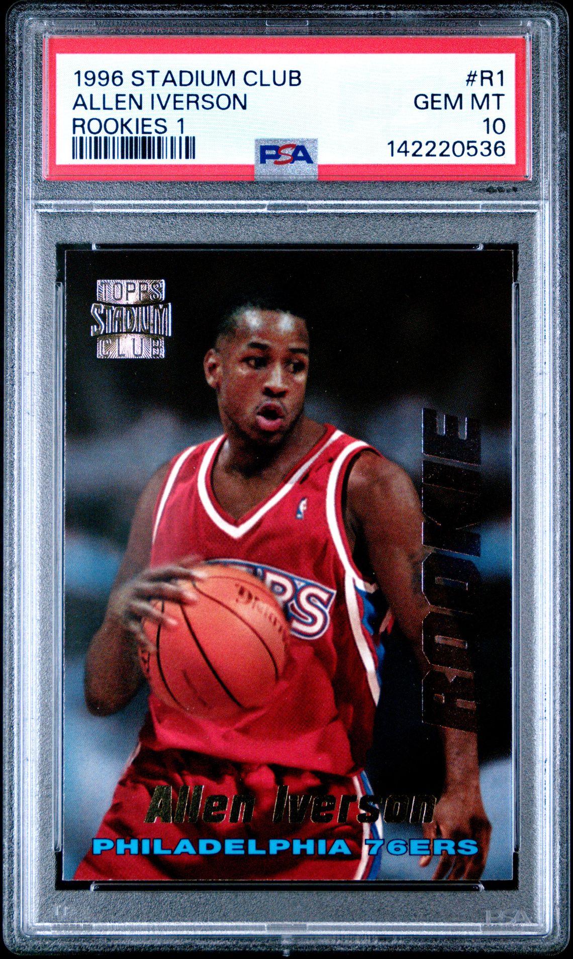 1996 Topps STADIUM CLUB ROOKIES 1 #R1 Allen Iverson front