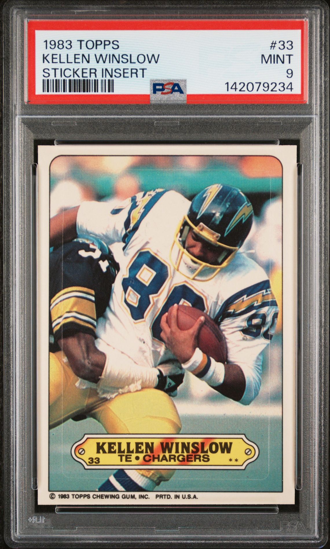 1983 Topps TOPPS STICKERS INSERT STICKER INSERT #33 Kellen Winslow front