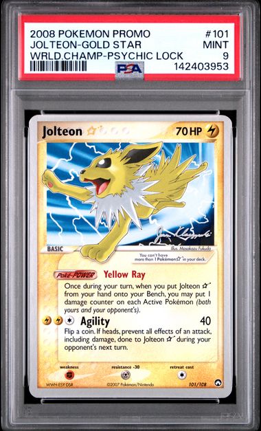 2008 POKEMON WORLD CHAMPIONSHIPS PROMO #101 JOLTEON-GOLD STAR WRLD.CHAMP-PSYCHIC LOCK (PSA) (PSA) – 142403953