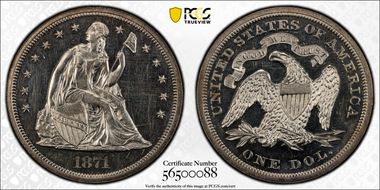 1871 $1 PR61