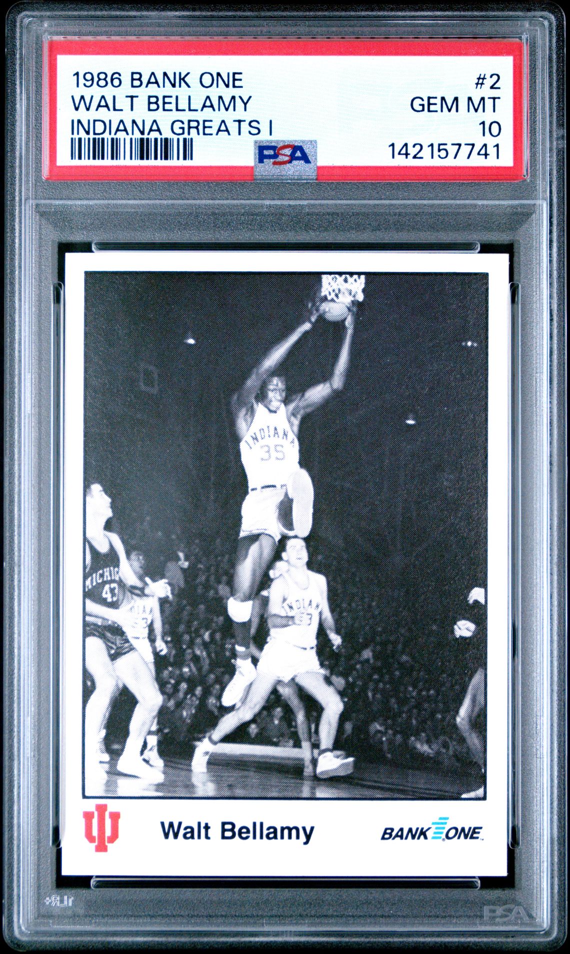 1986 Bank One Indiana Greats I #2 Walt Bellamy front