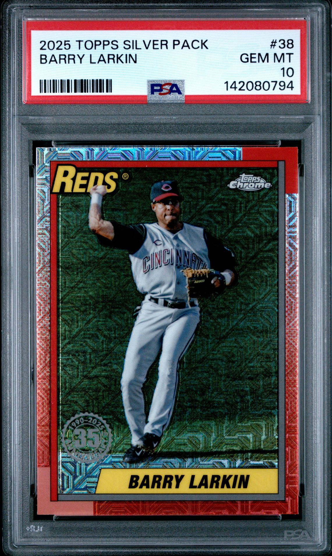2025 Topps TOPPS SILVER PACK 1990 CHROME PROMO #38 Barry Larkin front
