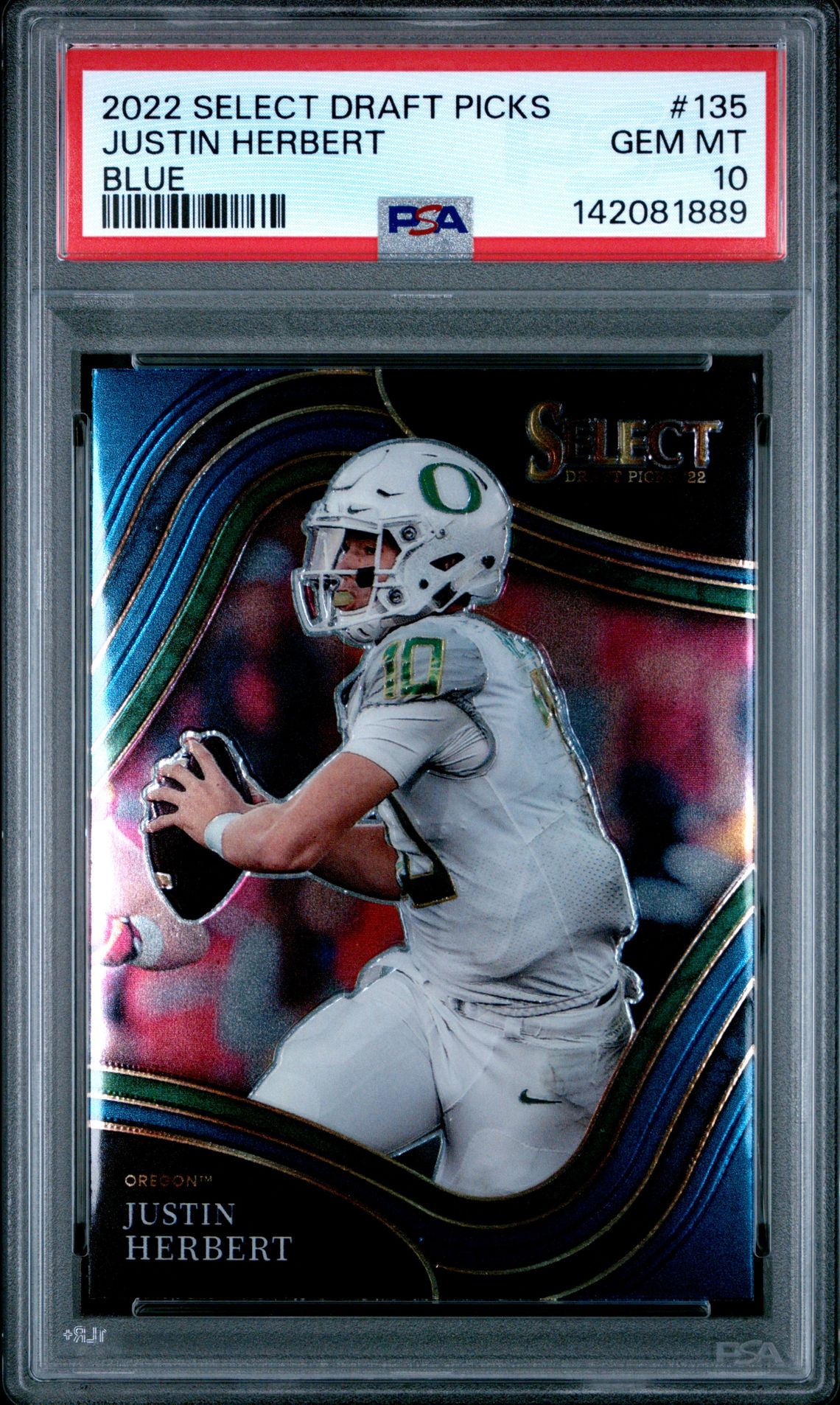 2022 Panini PANINI SELECT DRAFT PICKS Blue #135 Justin Herbert front