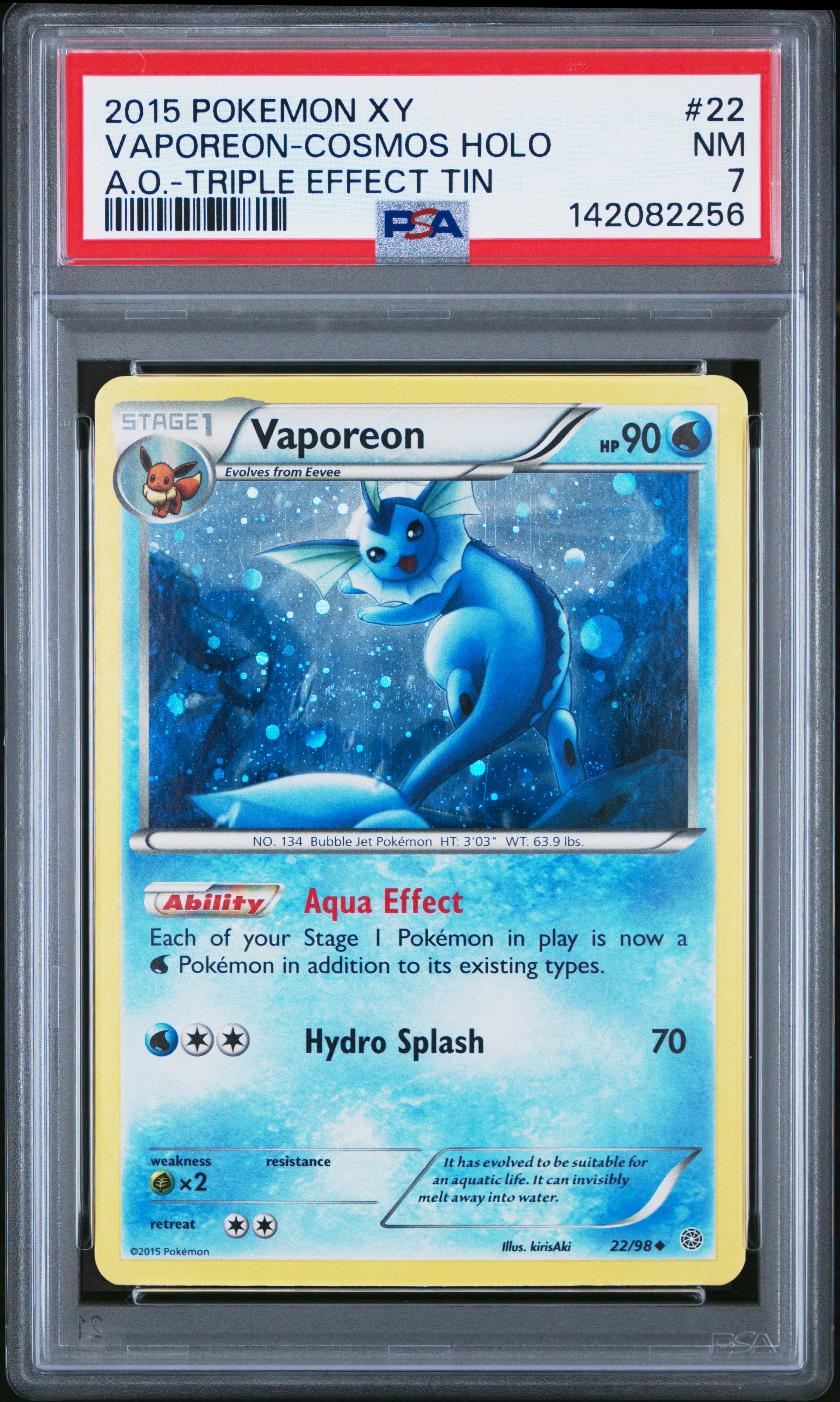 2015 #22 Vaporeon-Holo PSA 7 Xy Ancient Origins Pokemon