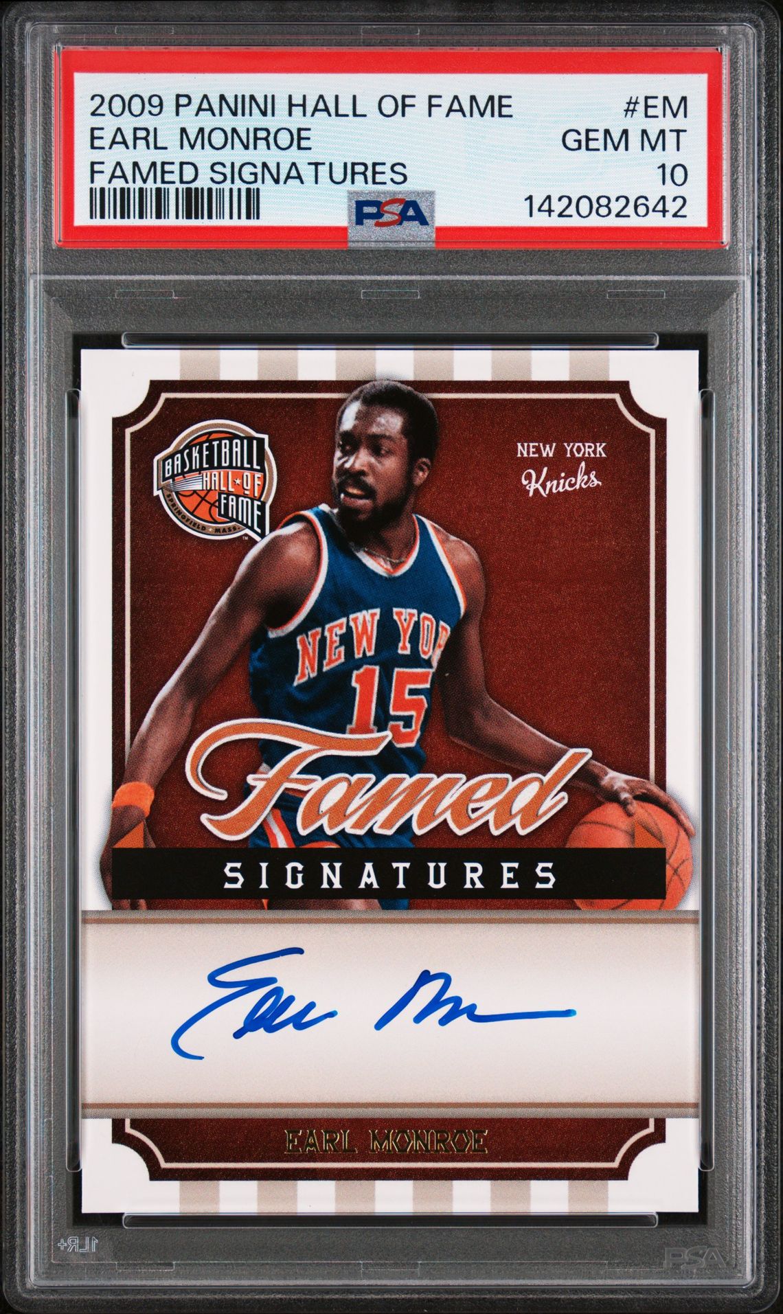 2009 Panini PANINI HALL OF FAME FAMED SIGNATURES #EM Earl Monroe front