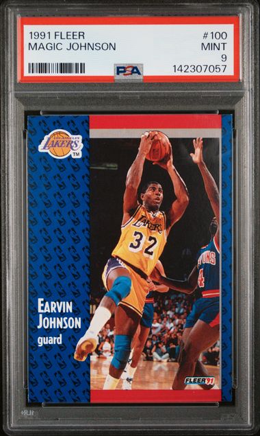 1991 Fleer #100 Magic Johnson front