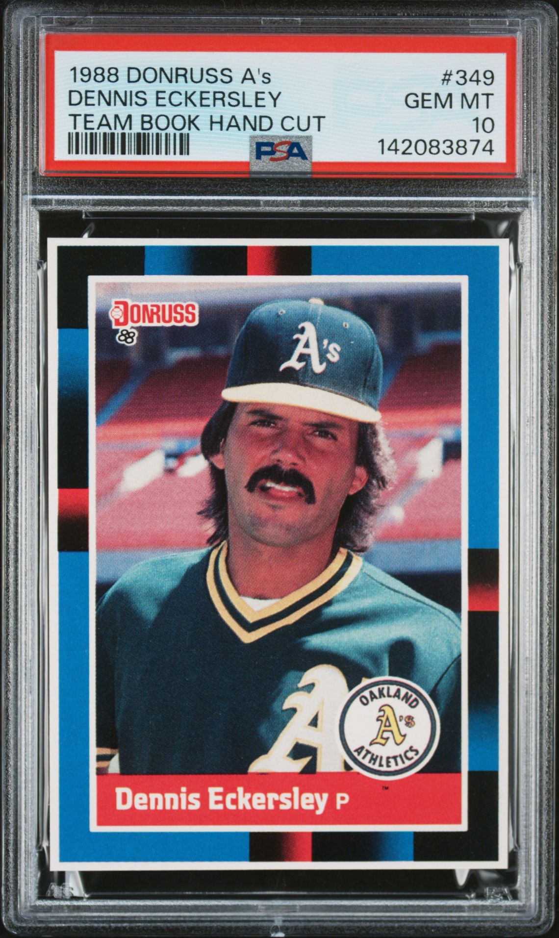 1988 Donruss DONRUSS A'S TEAM BOOK HAND CUT #349 Dennis Eckersley front