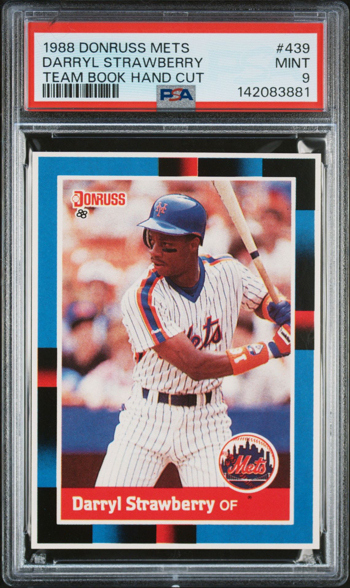 1988 Donruss DONRUSS METS TEAM BOOK HAND CUT #439 Darryl Strawberry front