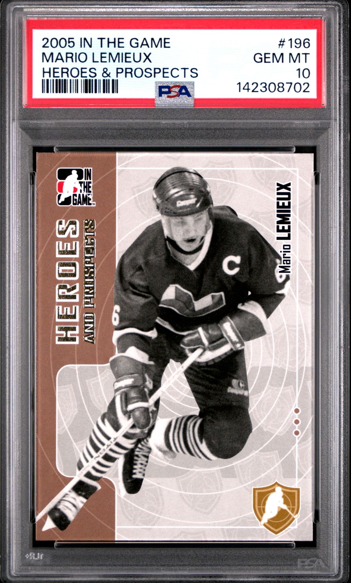 2005 IN THE GAME HEROES & PROSPECTS #196 Mario Lemieux front