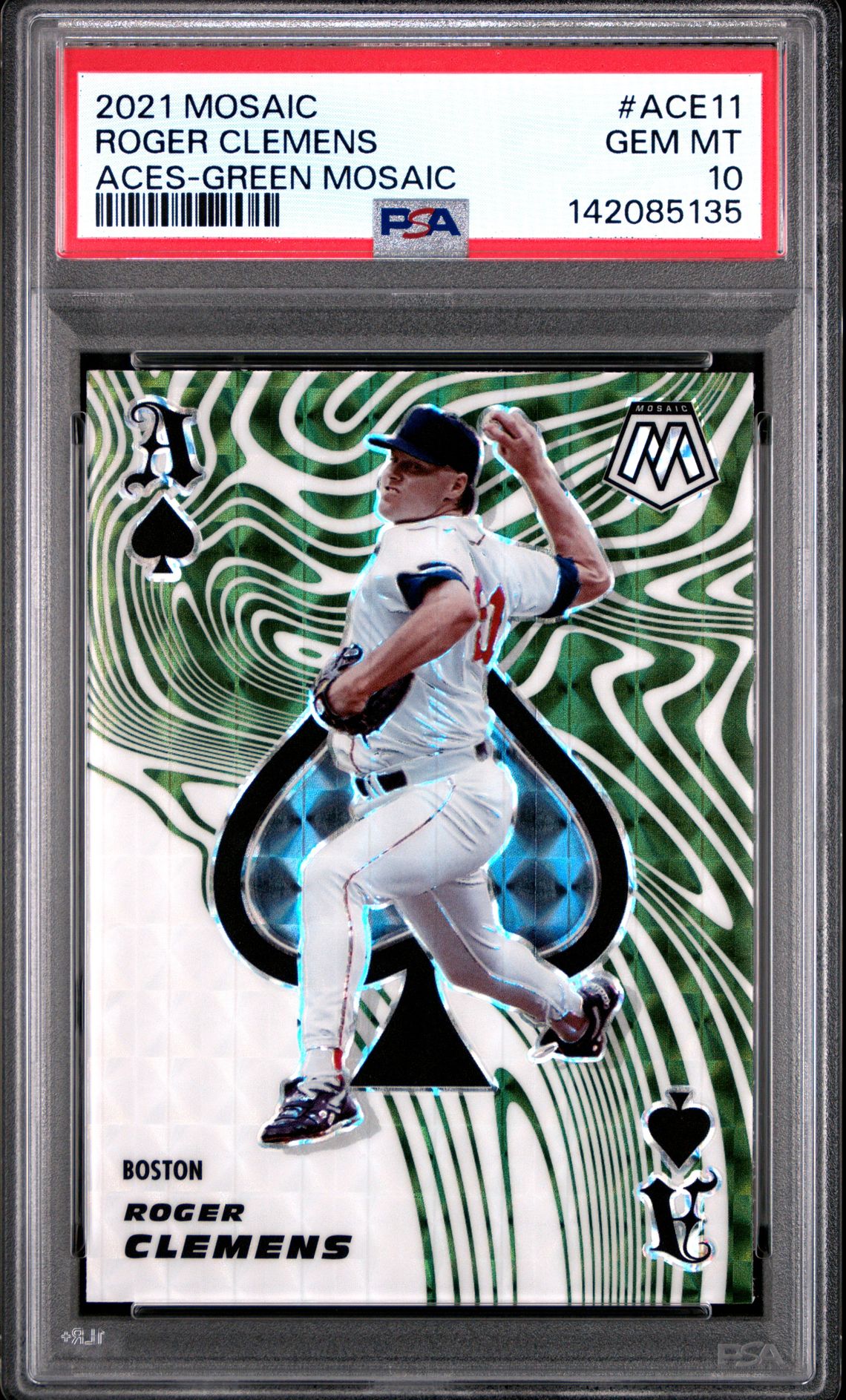 2021 Panini PANINI MOSAIC ACES GREEN MOSAIC #ACE11 Roger Clemens front