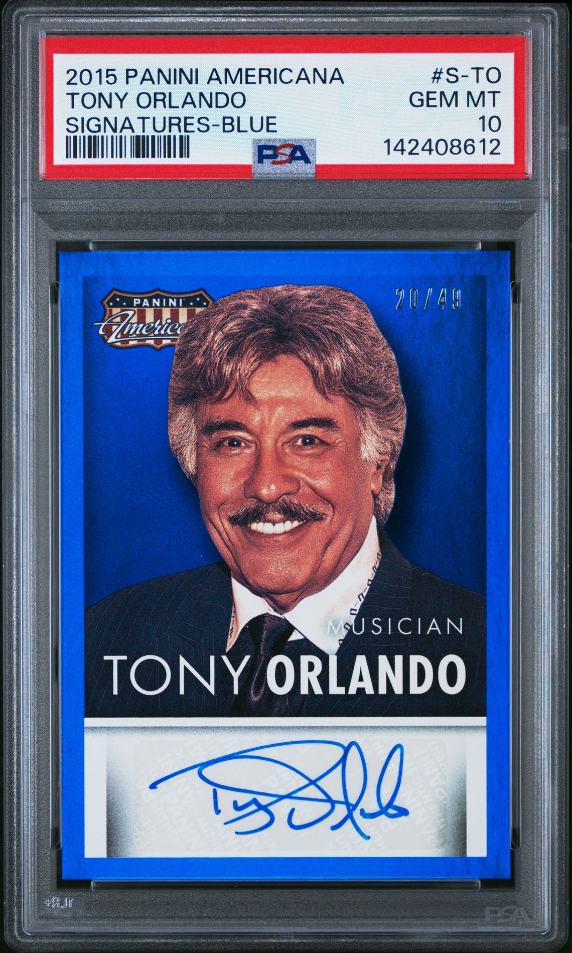 2015 Panini PANINI AMERICANA SIGNATURES BLUE #S-TO Tony Orlando front