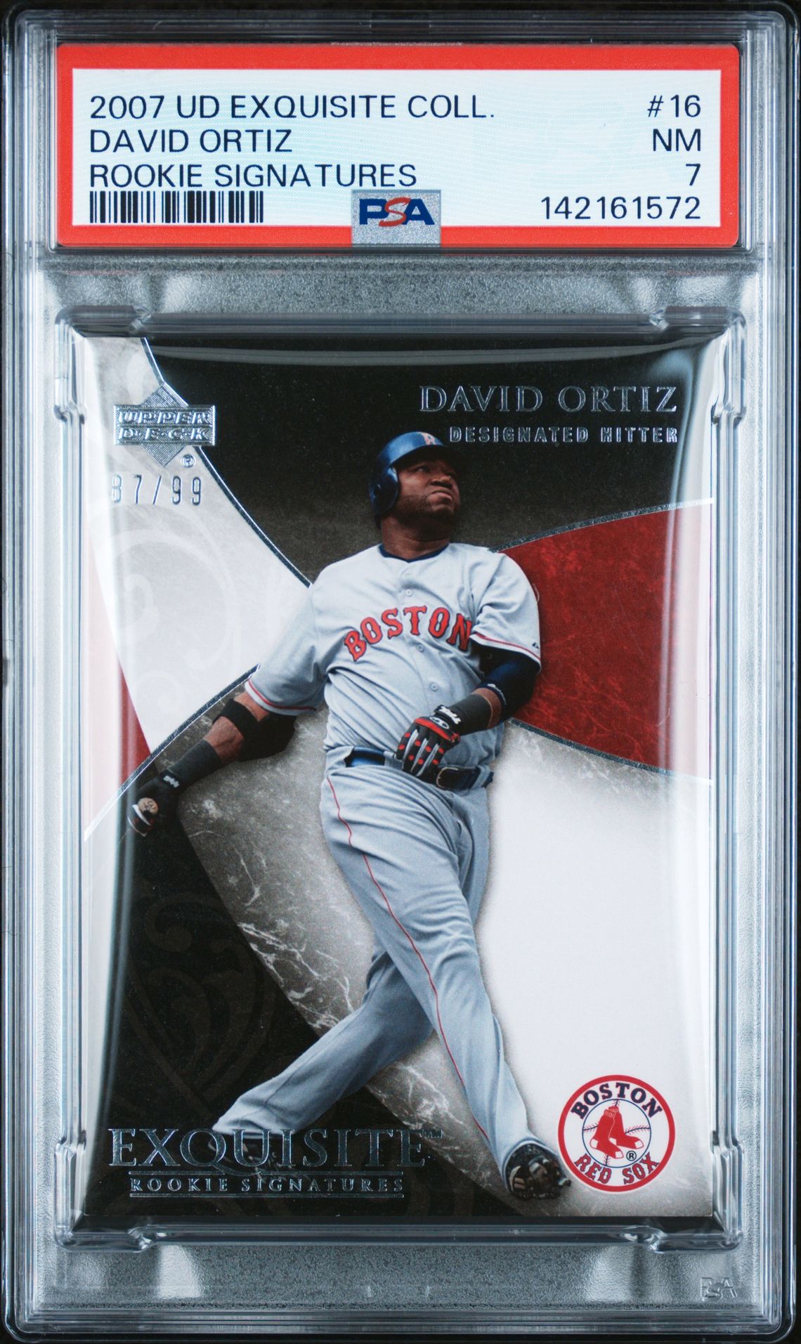 2007 UD EXQUISITE COLLECTION ROOKIE SIGNATURES #16 David Ortiz front