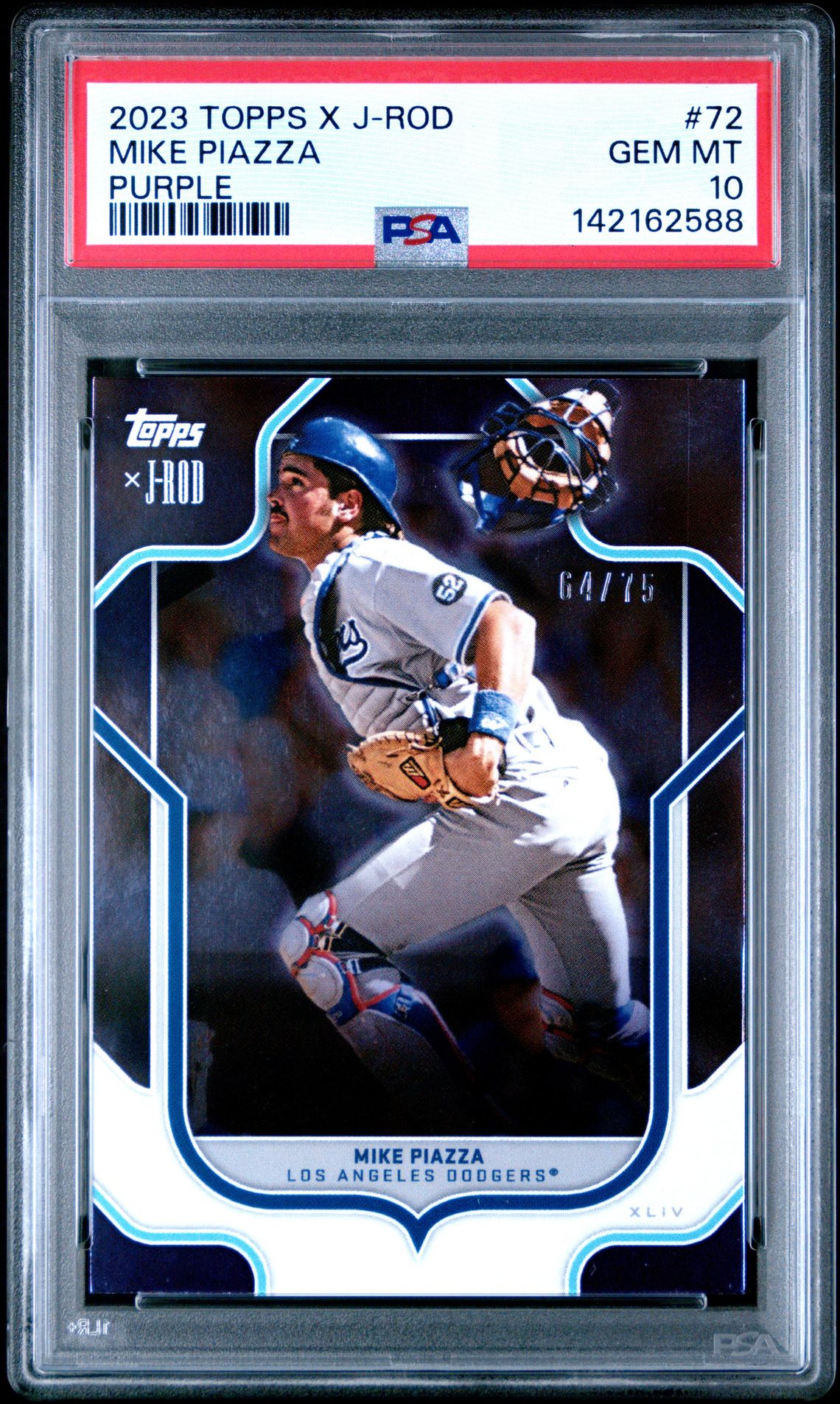 2023 Topps TOPPS X JULIO RODRIGUEZ SHOW OUT COLLECTION PURPLE #72 Mike Piazza front