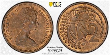 (1967) 2C Mule-Bahamas Obverse KM-33 MS63RB