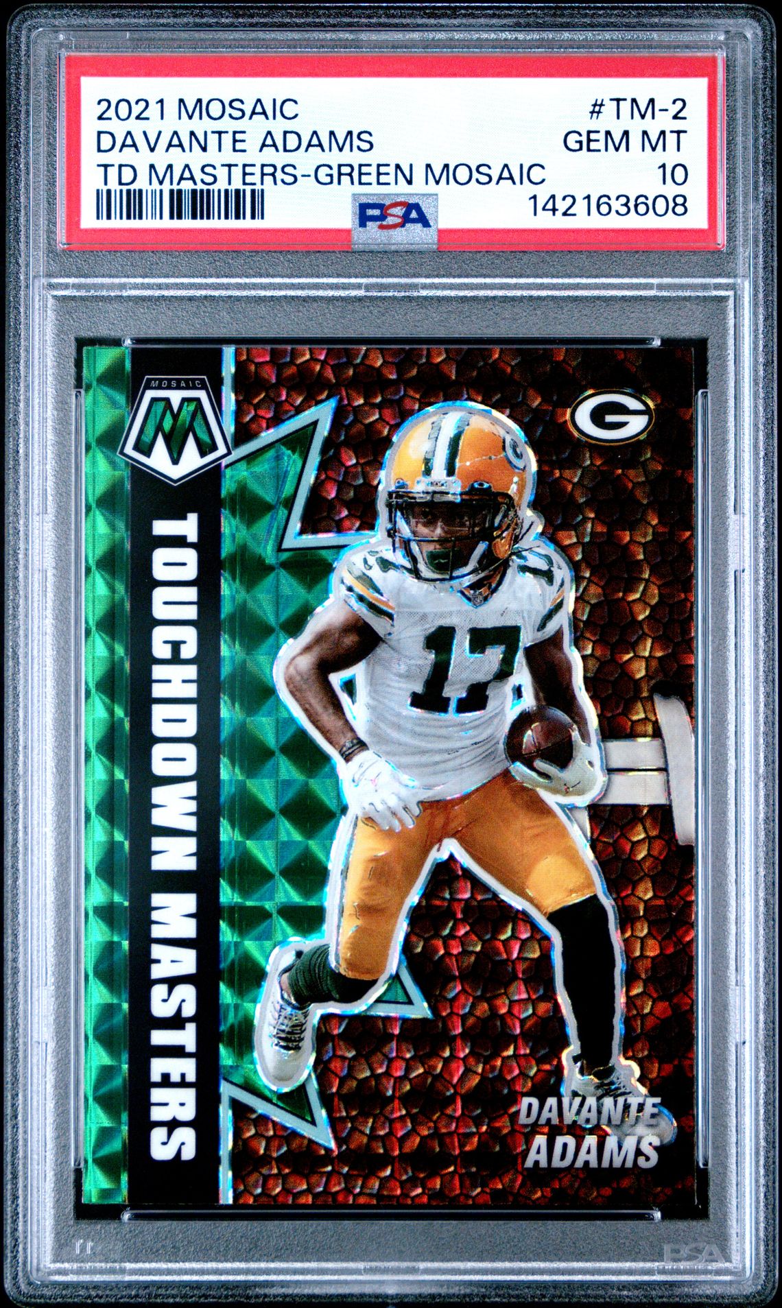 2021 Panini PANINI MOSAIC TOUCHDOWN MASTERS TD MASTERS-GREEN MOSAIC #TM-2 Davante Adams front