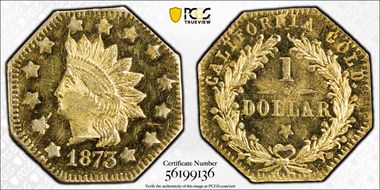 1873 G$1 BG-1123 MS63PL
